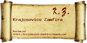Krajcsovics Zamfira névjegykártya